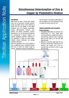 M825 Simultaneous Determination Of Zinc Copper Photometric Titration Mettler Toledo